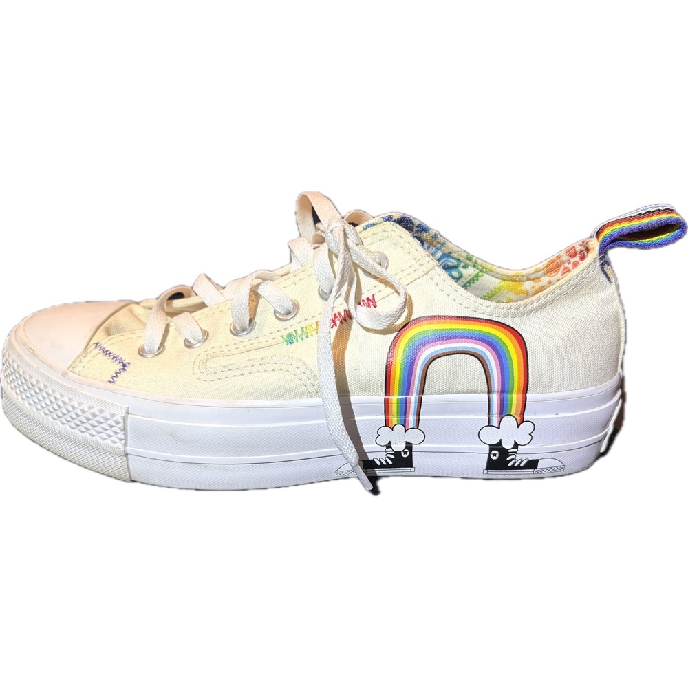 Converse Chuck Taylor All Star Lift Pride Rainbow Platform Sneakers A02264C 9.5